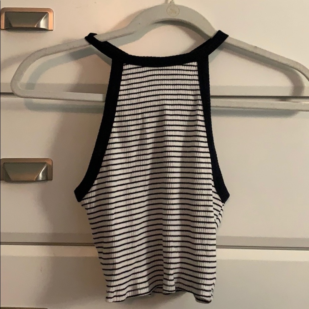 Stripped ribbed crop top